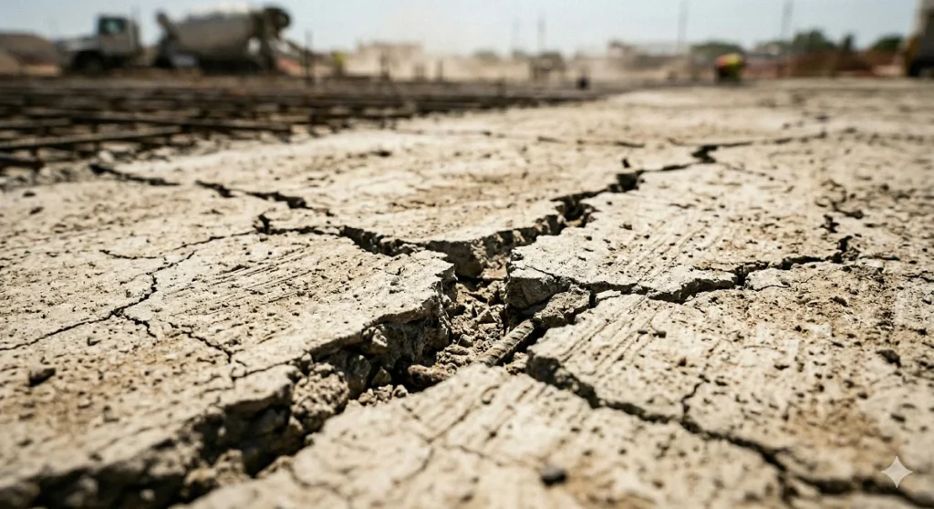 cracks in Ready mix Concrete due to high temperature