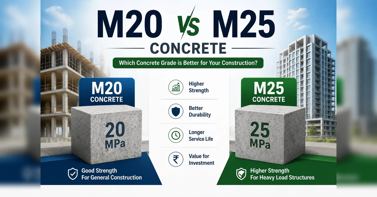 M20 vs M25 Concrete in Raipur
